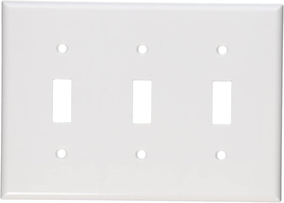 Leviton 88011 - 3-Gang Toggle Device Switch Wallplate, Standard Size, Thermoset, Device Mount - White - Ready Wholesale Electric Supply and Lighting