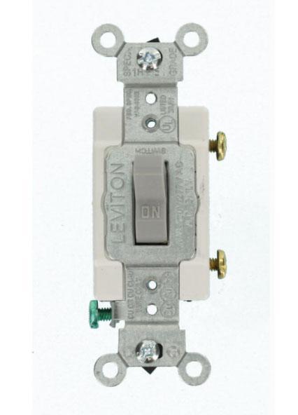 Leviton CS315 - 15 Amp, 120/277 Volt, Toggle 3-Way AC Quiet Switch, Commercial Spec Grade, Grounding, Side Wired - Ready Wholesale Electric Supply and Lighting