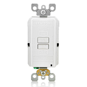 Leviton GFRBF - 20 Amp Feed- Through, 125 Volt Receptacle/Outlet, Self-test SmartlockPro Slim Blank GFCI - Ready Wholesale Electric Supply and Lighting