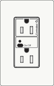 Lutron CAR2S-15-DTR Vive 15A Duplex Wireless Receptacle - Ready Wholesale Electric Supply and Lighting