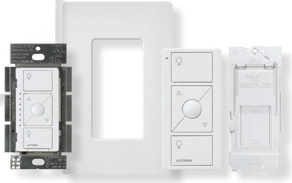 Lutron P-DIM-3WAY-WH Kit With Dimmer, Pico Remote, Wallplate and Bracket - Ready Wholesale Electric Supply and Lighting