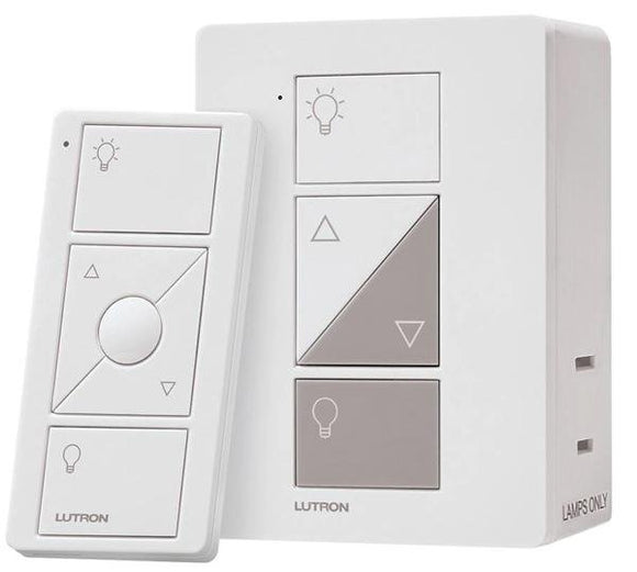 Lutron P-PKG1P-WH Expansion Kit with Plug-in Lamp Dimmer, Pico Remote - Ready Wholesale Electric Supply and Lighting