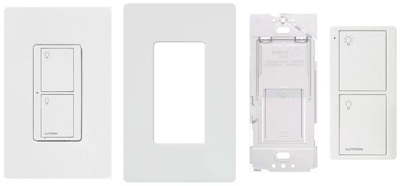 Lutron P-PKG1WS-WH Kit With Switch, Pico Remote, Wallplate and Bracket - Ready Wholesale Electric Supply and Lighting