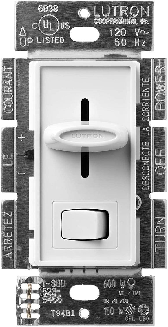 Lutron S-603PGH Skylark 600W, Single Pole / 3-Way, Incandescent / Halogen, Eco-Dim Dimmer in Clamshell Packaging - Ready Wholesale Electric Supply and Lighting