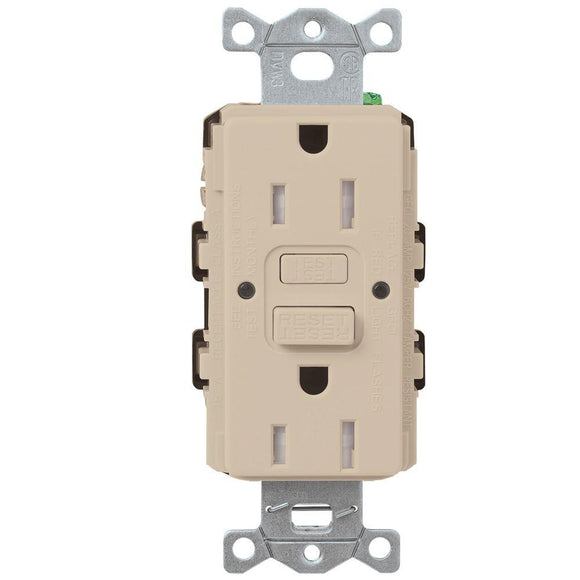Lutron SCR-15-GFST Designer Style (Satin) 15A Self-Testing, GFCI, Tamper Resistant Receptacle - Ready Wholesale Electric Supply and Lighting